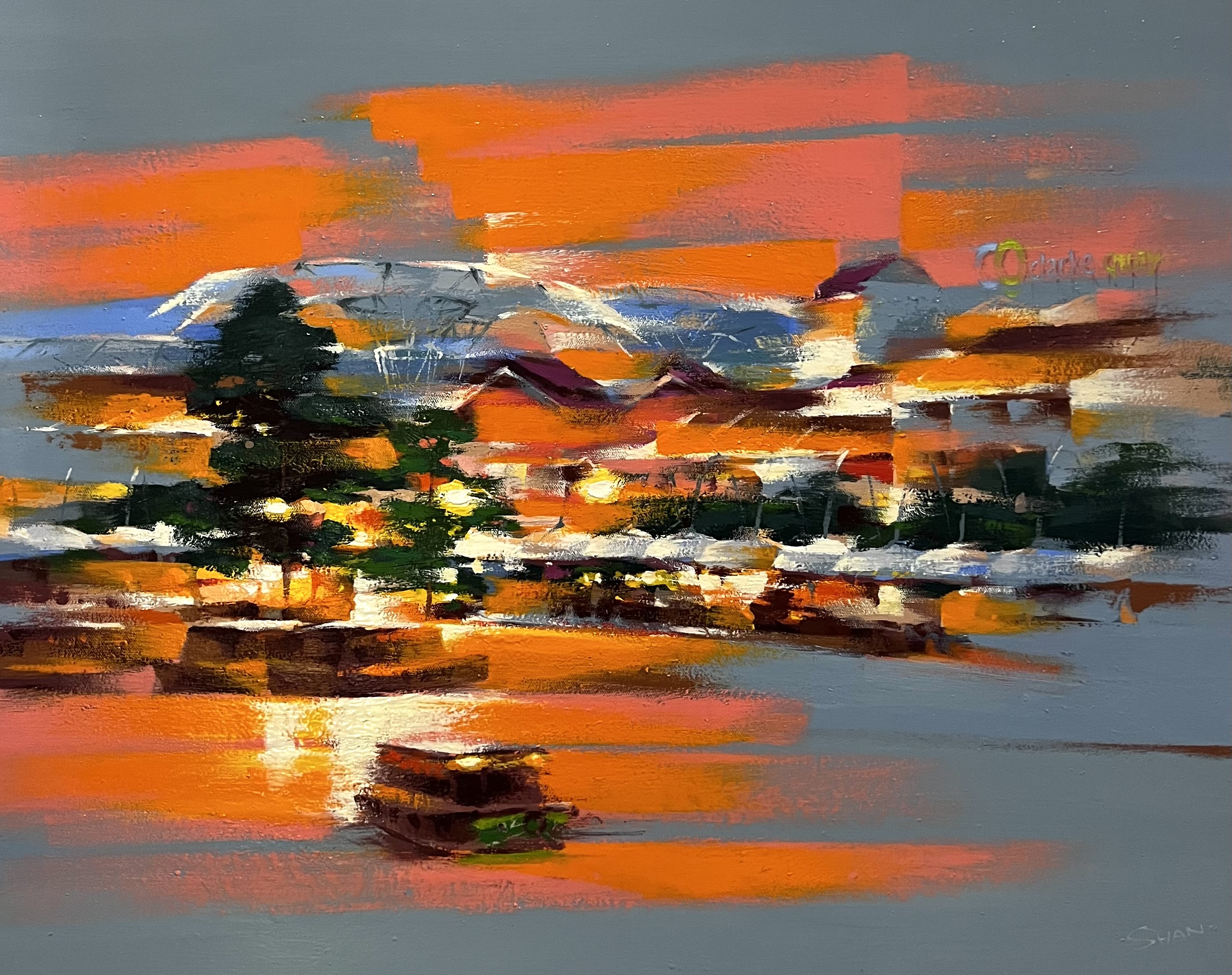 singapore, clarke quay, Clarke Quay Riverside, Oil on canvas, painting, Yap Wen Shan